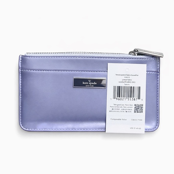 Kate Spade NWT Lilac Zip Cardholder Wallet 6.5” Slim Pouch - Picture 5 of 5